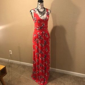 St. Tropez West Maxi Dress w/ Pocket Detail SZ MED